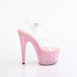 Rose 18 cm BEJEWELED-708RRS Pole dance high heels shoes rhinestones platform