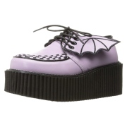 Rose 7,5 cm CREEPER-205 platform creepers women - rockabilly shoes with bat wings