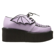 Rose 7,5 cm CREEPER-205 platform creepers women - rockabilly shoes with bat wings