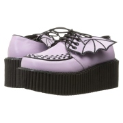 Rose 7,5 cm CREEPER-205 platform creepers women - rockabilly shoes with bat wings