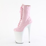 Rose Patent 23 cm INFINITY-10202 extrem platform high heels ankle boots