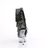 Silver 15 cm DELIGHT-1017RSF fringe ankle boots high heels