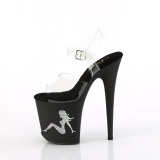 Silver 20 cm 808TGRS rhinestone platform high heels