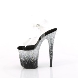 Silver 20 cm FLAMINGO glitter platform sandals shoes