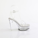 Transparent 13 cm MARTINI-505 White platform sandals heels shoes