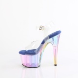 Transparent 18 cm ADORE-708HT Blue platform sandals heels shoes