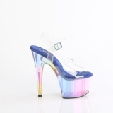 Transparent 18 cm ADORE-708HT Blue platform sandals heels shoes