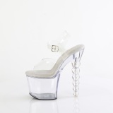 Transparent 18 cm BLISS-708 Beaded platform high heels shoes