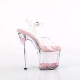 Transparent 19 cm ENCHANT-708AQ1 glitter platform sandals shoes