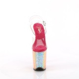 Transparent 20 cm FLAMINGO-808RG-02 glitter platform high heels shoes