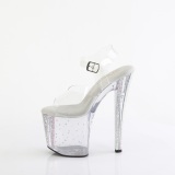 Transparent rhinestones platform 19 cm 708RS-01 pleaser high heels sandals