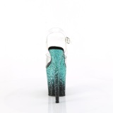 Turquoise 20 cm FLAMINGO glitter platform sandals shoes