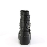 Vegan 11,5 cm BEAR-150 emo platform wedge boots with buckles