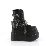 Vegan 11,5 cm BEAR-150 emo platform wedge boots with buckles