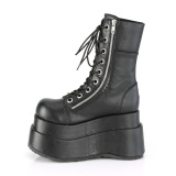 Vegan 11,5 cm BEAR-265 emo women tiered platform boots with laces