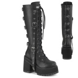 Vegan 12 cm ASSAULT-218 alternative womens boots cleated platform in black