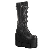 Vegan 18 cm mens knee boots cyberpunk boots excessive platform black