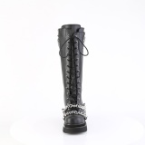 Vegan 6 cm REN-215 gothic knee high lace-up boots women with chains