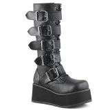 Vegan 8,5 cm TTRASH518 cyberpunk knee high mens boots platform black