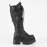 Vegan 8,5 cm WRATH-205 emo knee high women boots platform with laces