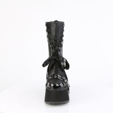 Vegan 9 cm DAMNED-120 emo calf-high women boots platform with laces