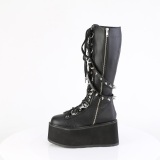 Vegan 9 cm DAMNED-220 emo knee high women boots platform with laces