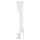 Vinyl crotch 20 cm FLAMINGO-4000 White overknee high heel boots