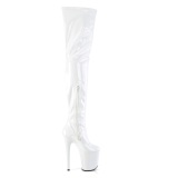 Vinyl crotch 20 cm FLAMINGO-4000 White overknee high heel boots