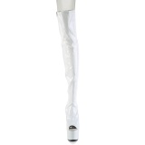 White 18 cm ADORE-3011HWR Hologram overknee boots peep toe