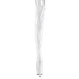 White 18 cm ADORE-3011HWR Hologram overknee boots peep toe