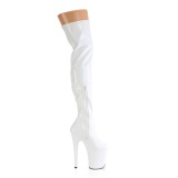 White 20 cm FLAMINGO-3000HWR Hologram exotic pole dance overknee boots