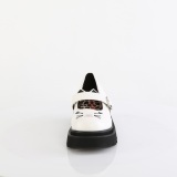 White 6,5 cm RENEGADE-56 emo platform maryjane shoes with buckles