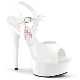 White sandals platform 15 cm EXCITE-609 pleaser high heels sandals