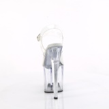 White transparent 19 cm ENCHANT-708 Platform High Heels Shoes